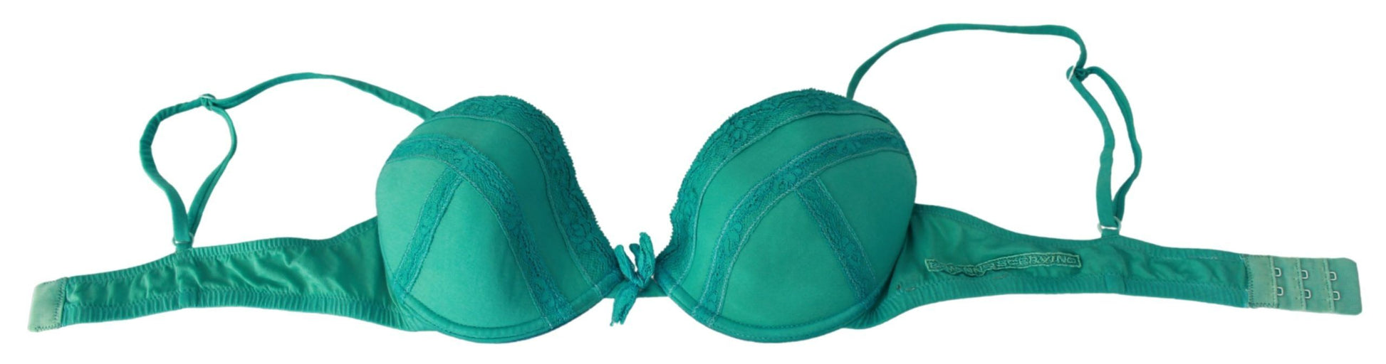 Luxurious Green Cotton Push Up Bra - SEHABRANDS