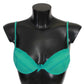 Luxurious Green Cotton Push Up Bra - SEHABRANDS