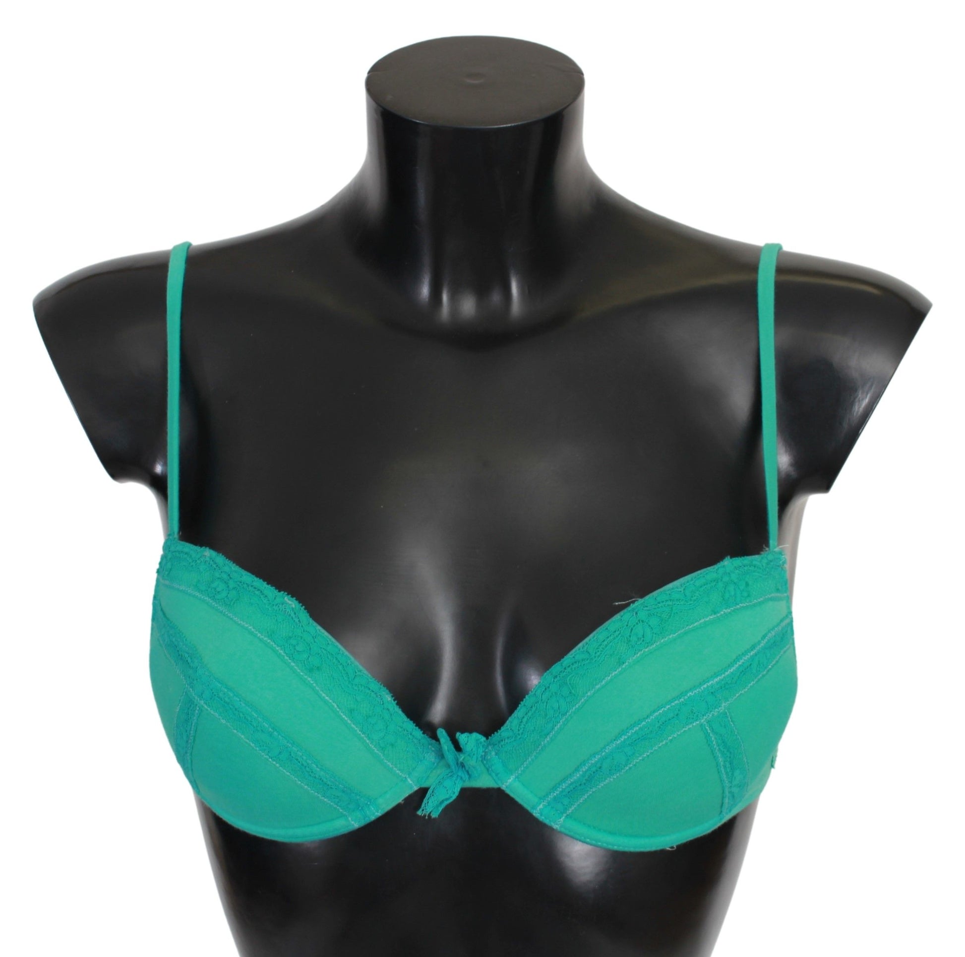 Luxurious Green Cotton Push Up Bra - SEHABRANDS