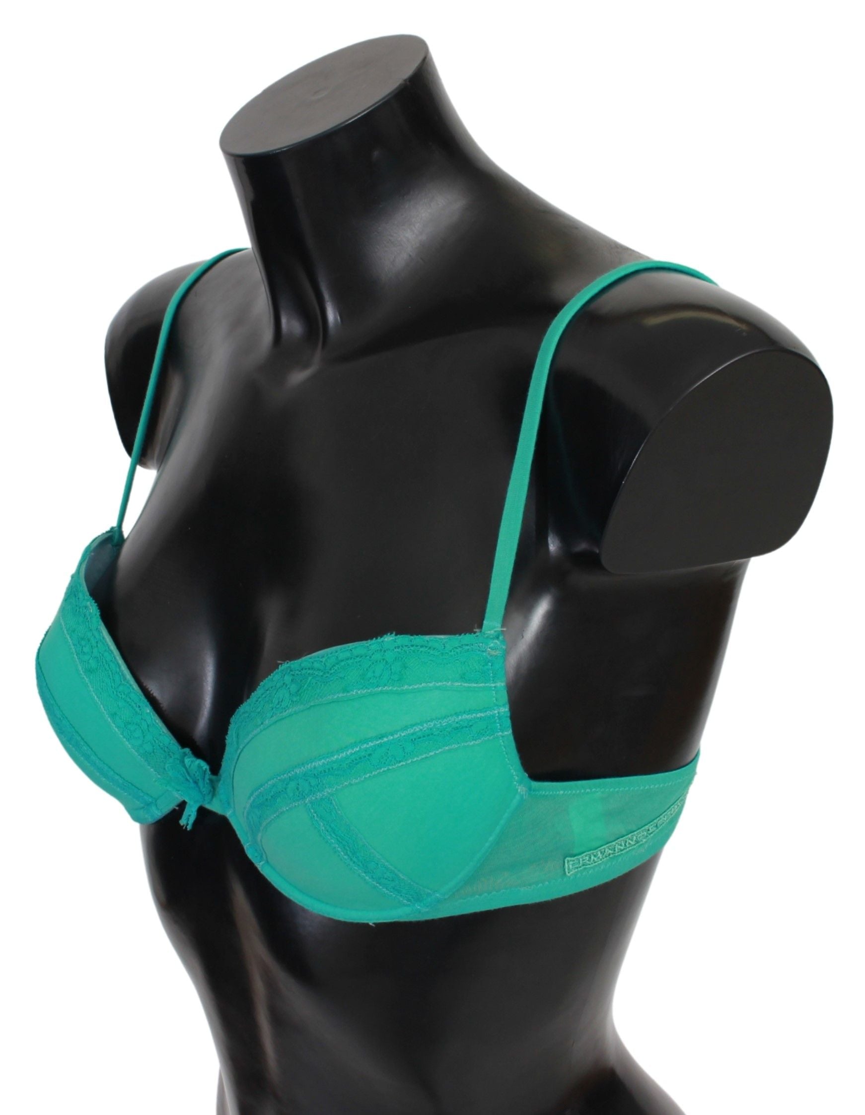 Luxurious Green Cotton Push Up Bra - SEHABRANDS