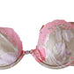 Chic Pink Lace Silk Blend Push Up Bra - SEHABRANDS