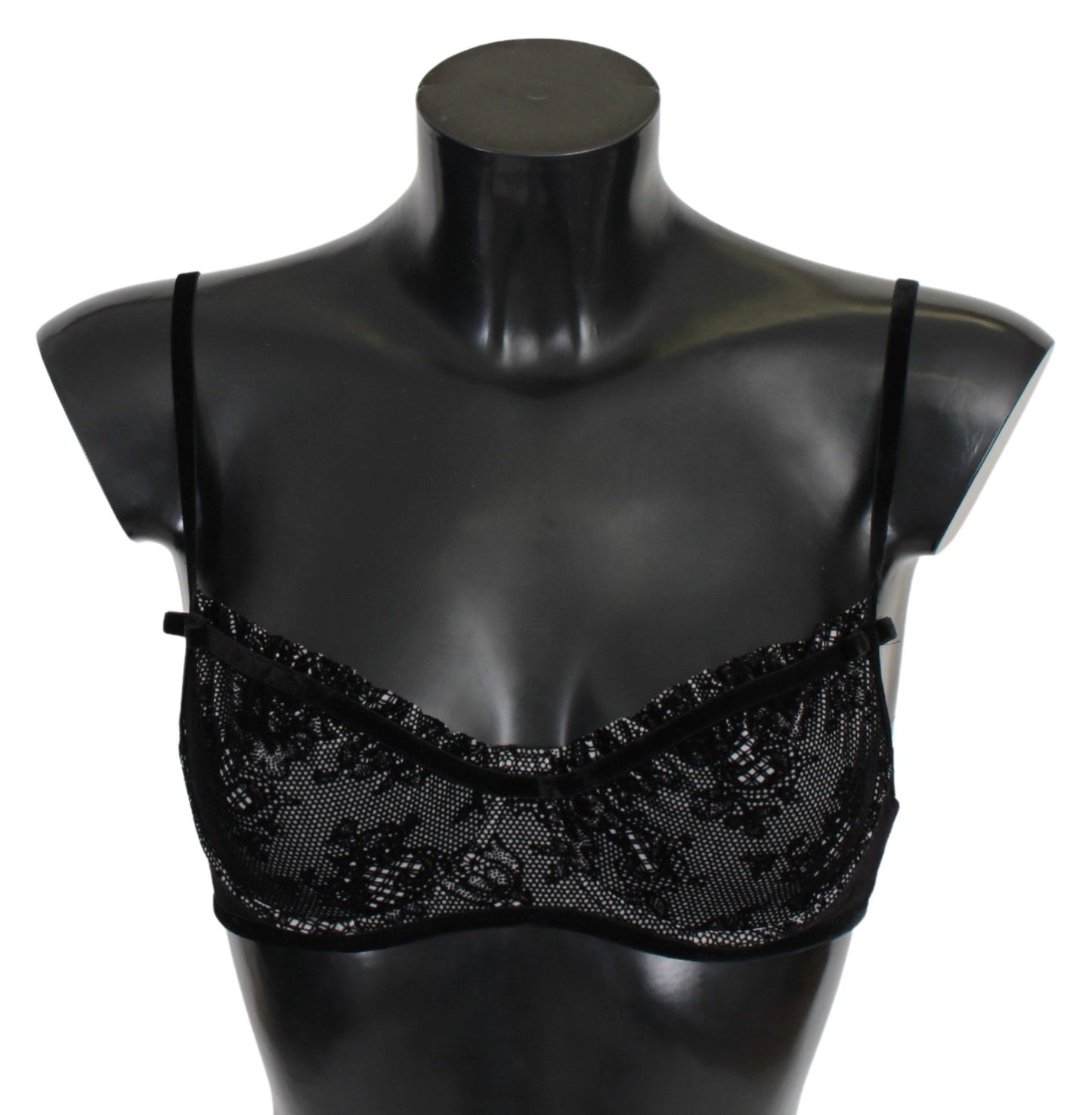 Sleek Black Mesh Balconcino Bra - SEHABRANDS