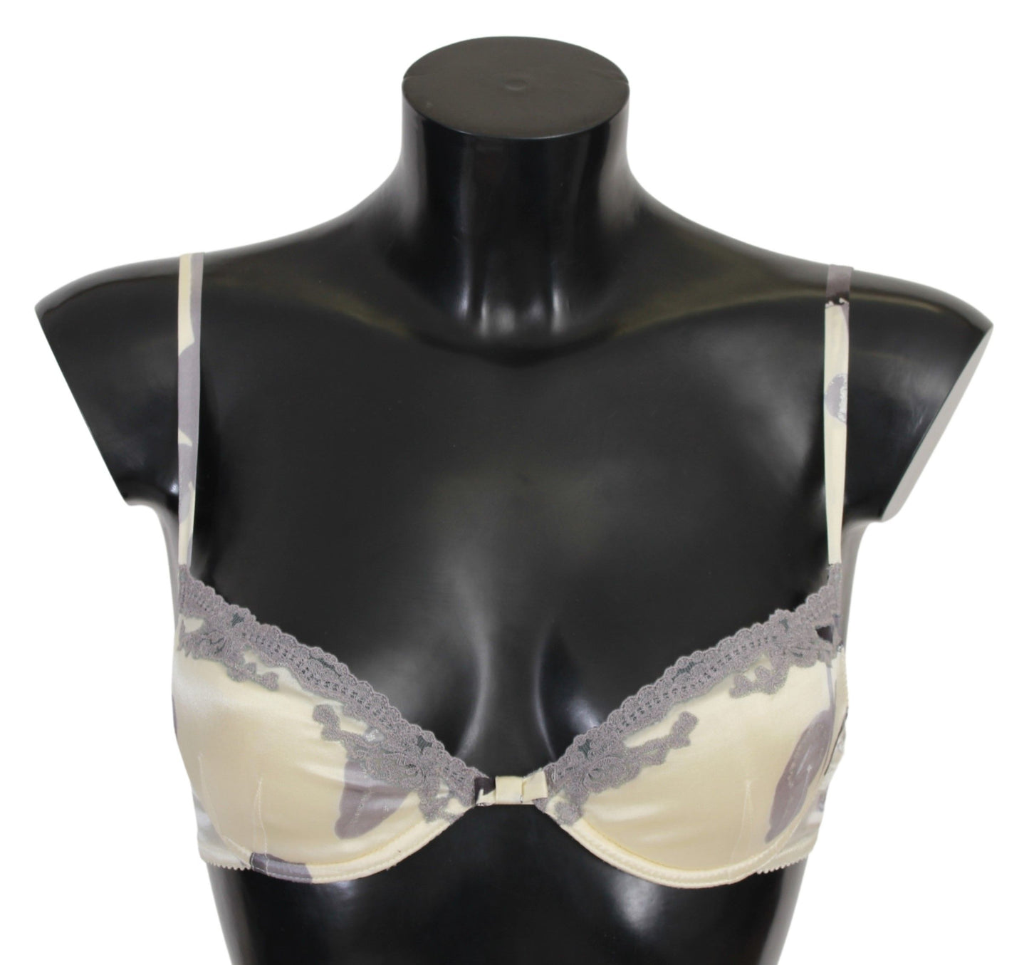 Silk Blend Push-Up Bra in Beige and Gray - SEHABRANDS