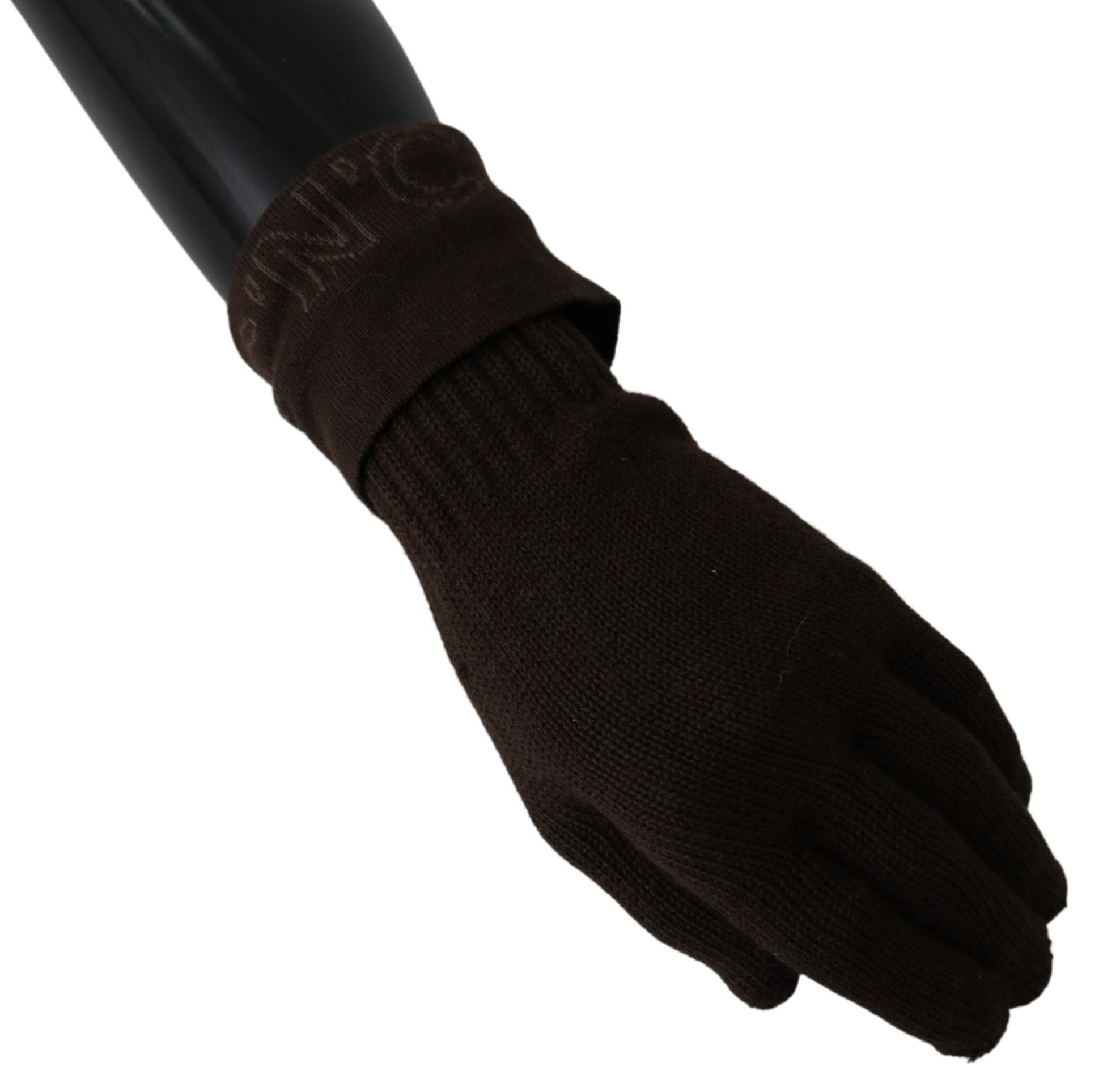 Elegant Brown Knitted Gloves - SEHABRANDS