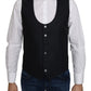 Dolce & Gabbana Elegant Blue Silk-Blend Formal Vest