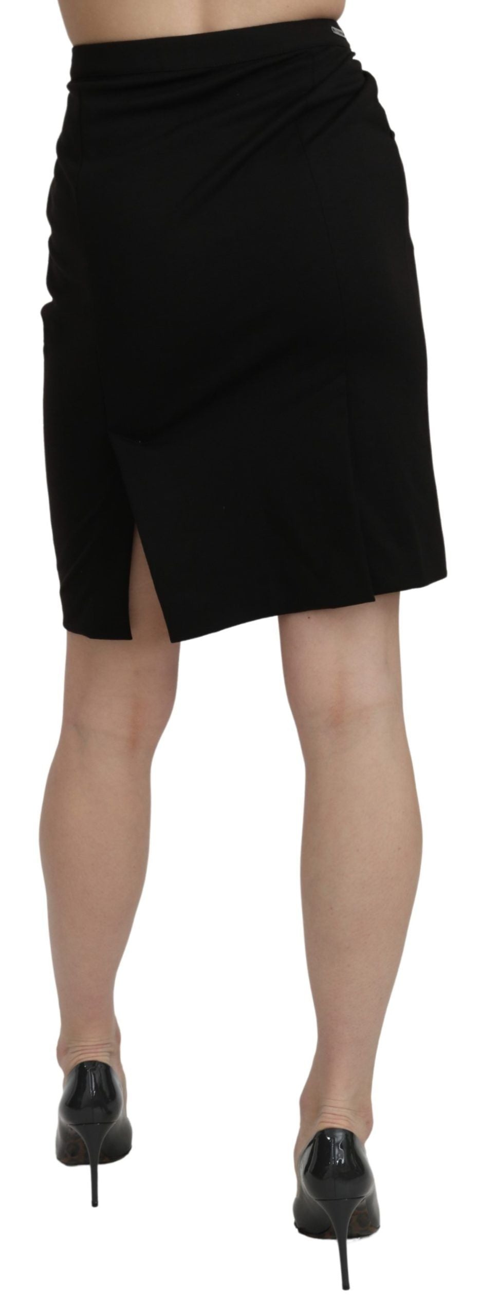 Chic High Waist Black Linen Skirt - SEHABRANDS