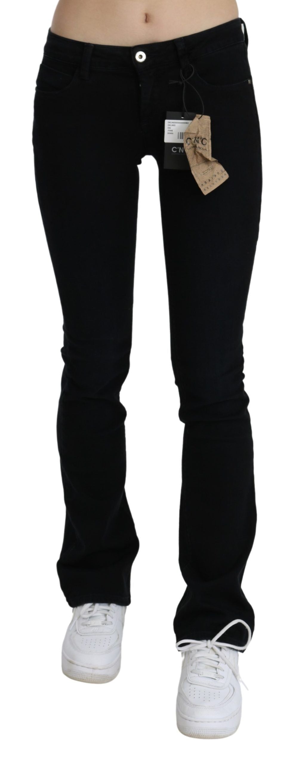 Chic Black Slim Fit Low Waist Denim - SEHABRANDS