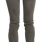 Chic Gray Slim Fit Cotton Jeans - SEHABRANDS