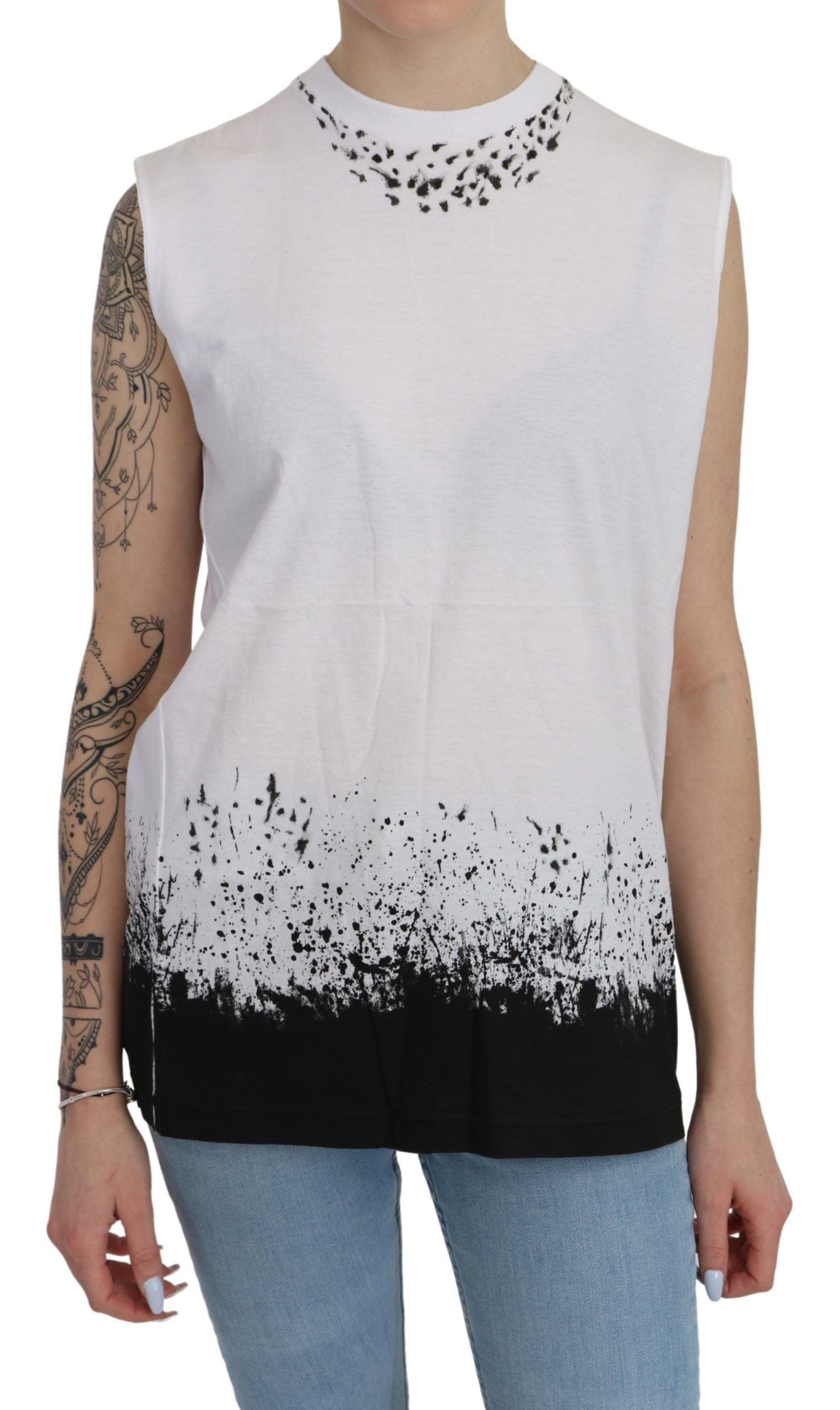 Chic Sleeveless Cotton Crew Neck Top - SEHABRANDS