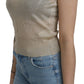 Elegant Beige Sleeveless Spaghetti Strap Tank - SEHABRANDS