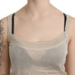 Elegant Beige Sleeveless Spaghetti Strap Tank - SEHABRANDS