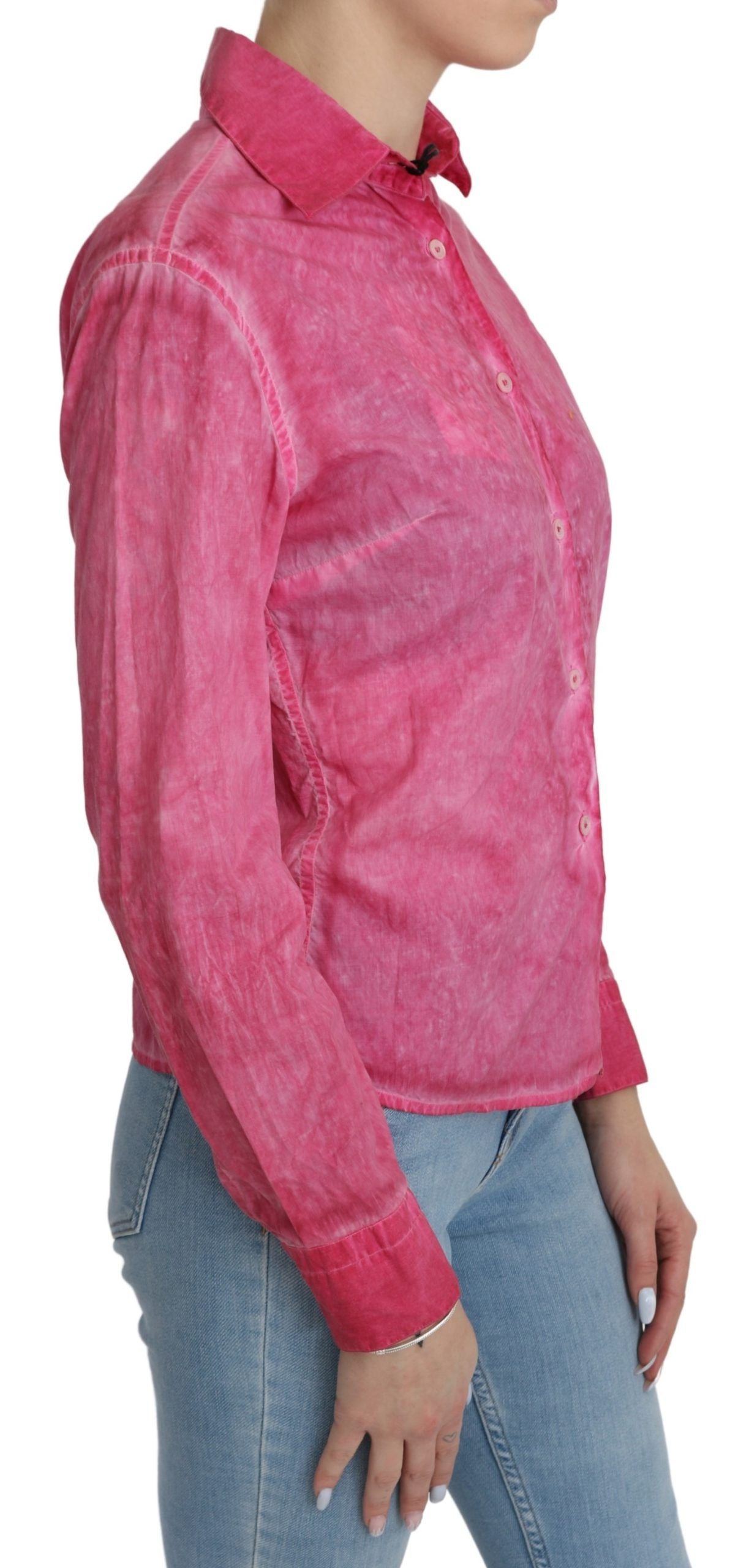 Chic Pink Cotton Polo Blouse by Ermanno Scervino - SEHABRANDS