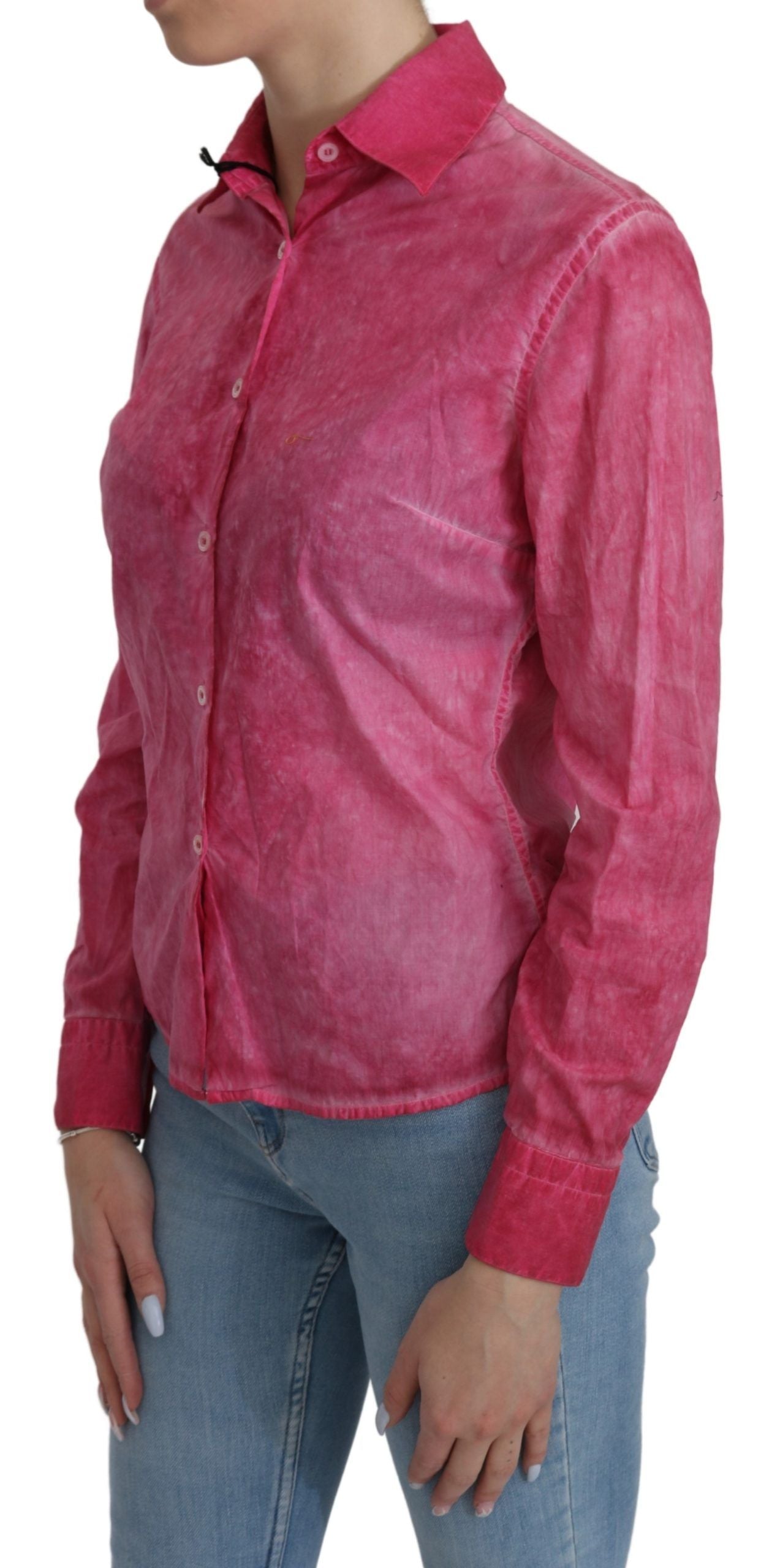 Chic Pink Cotton Polo Blouse by Ermanno Scervino - SEHABRANDS