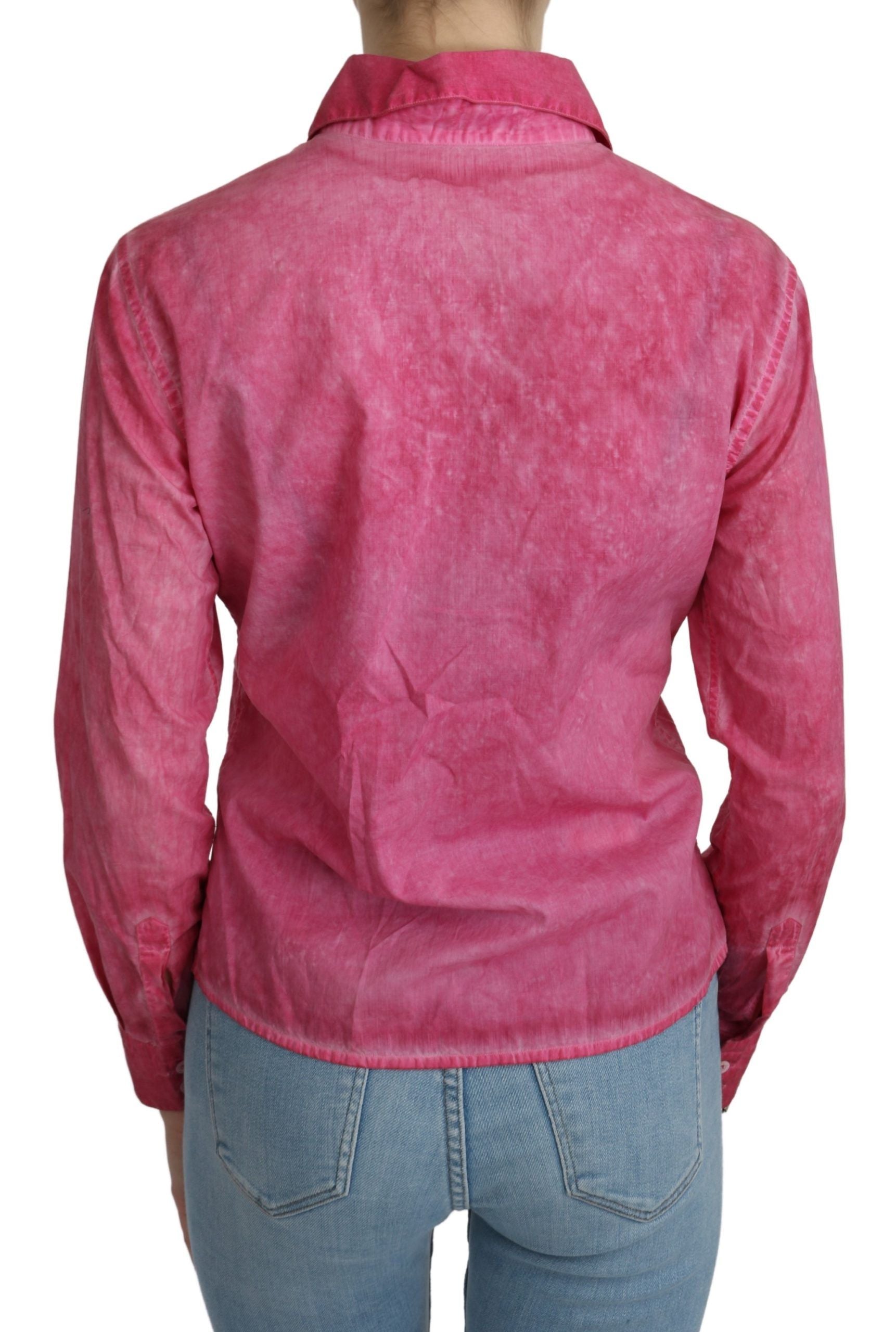 Chic Pink Cotton Polo Blouse by Ermanno Scervino - SEHABRANDS