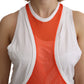 Elegant Sleeveless Cotton Tank in Orange - SEHABRANDS