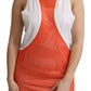 Elegant Sleeveless Cotton Tank in Orange - SEHABRANDS