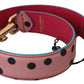 Dolce & Gabbana Elegant Pink Polka-Dotted Leather Shoulder Strap