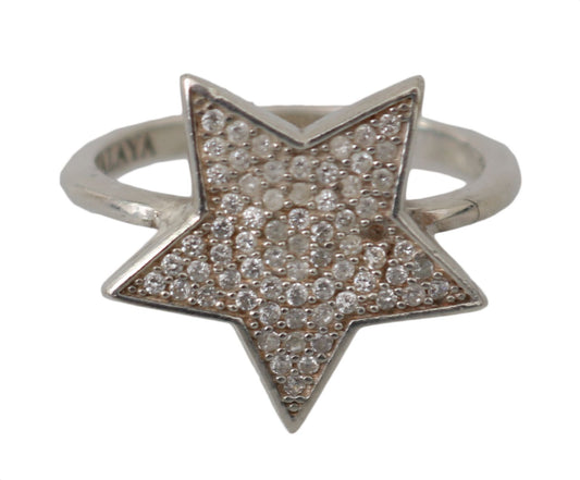 Chic Silver CZ Crystal Women's Statement Ring - SEHABRANDS