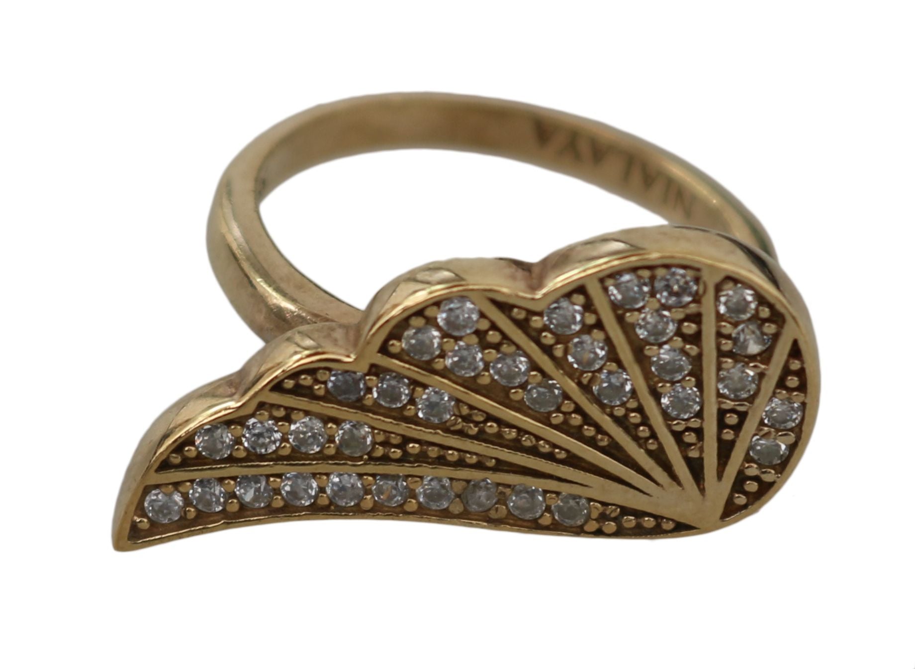 Elegant Gold-Crystal Embellished Ring - SEHABRANDS