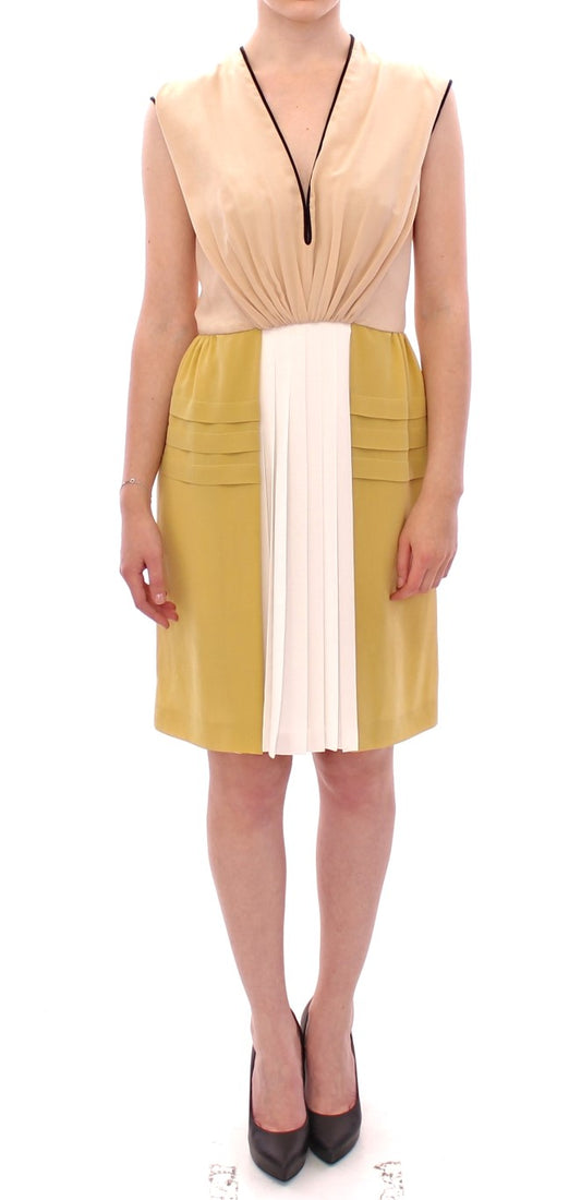 Multicolor Silk Sheath Dress Sleeveless - SEHABRANDS