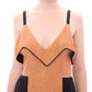 Silk Bronze & Black Sleeveless Sheath Dress - SEHABRANDS