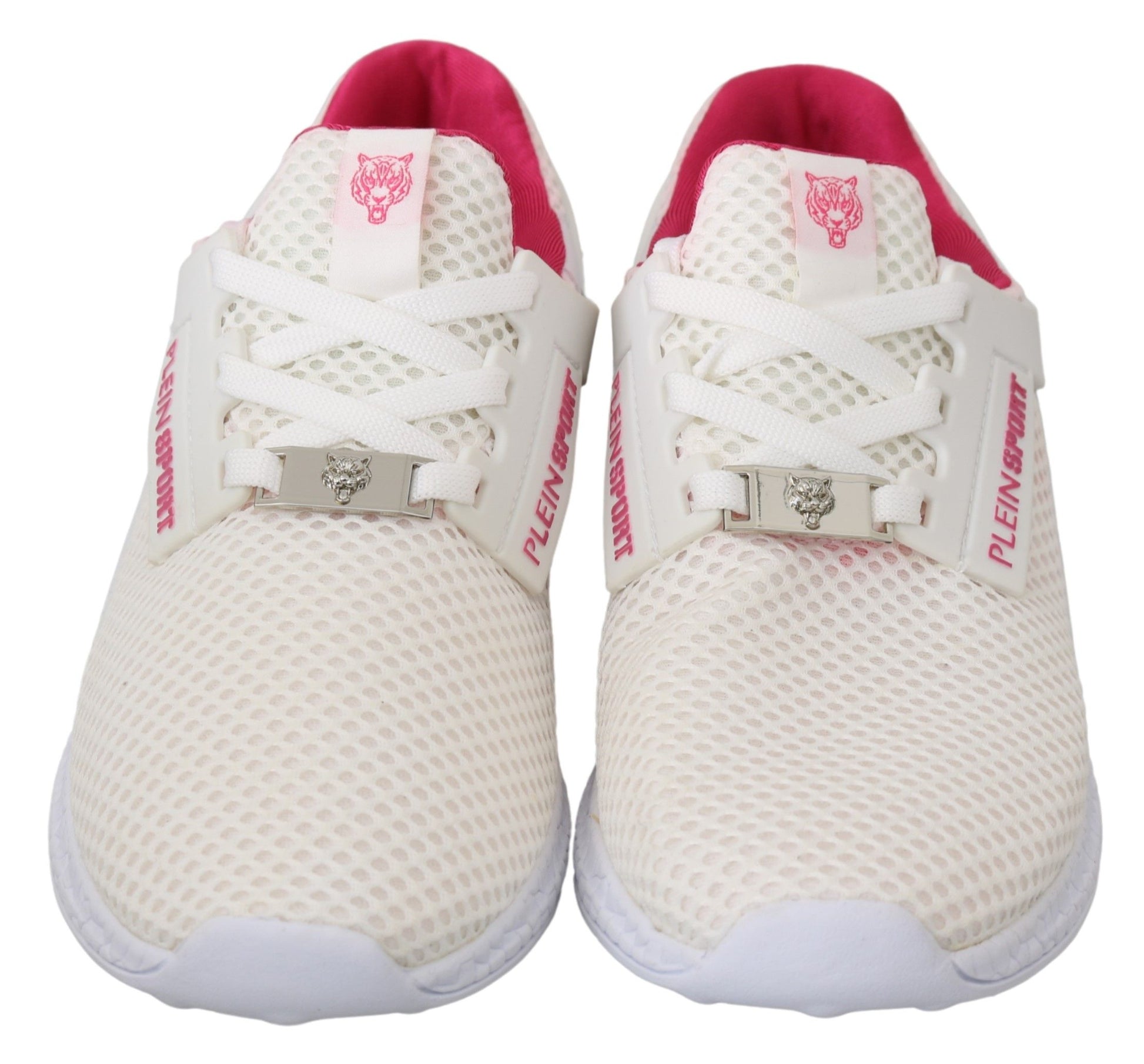 Chic White Becky Sneakers with Pink Accents - SEHABRANDS