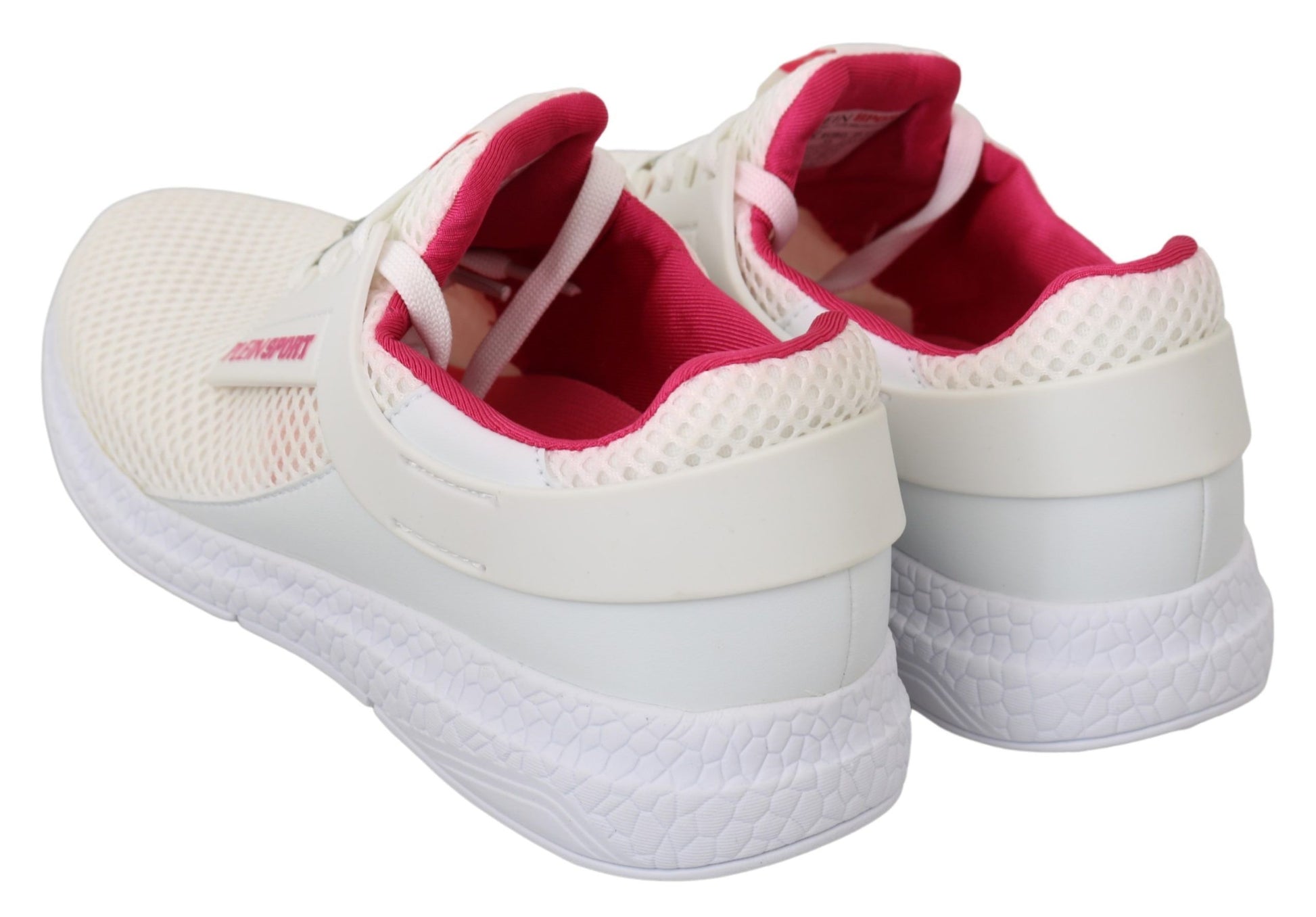 Chic White Becky Sneakers with Pink Accents - SEHABRANDS