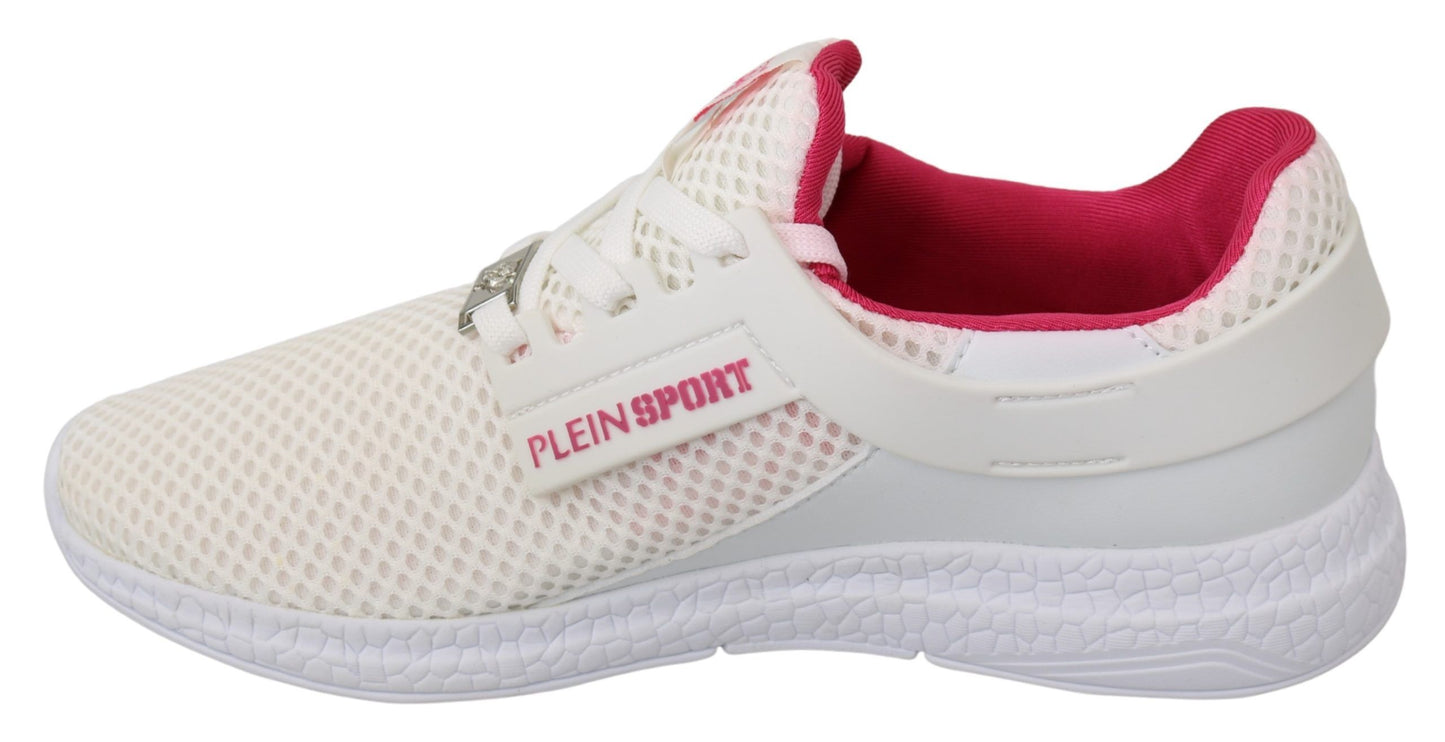 Chic White Becky Sneakers with Pink Accents - SEHABRANDS