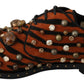 Dolce & Gabbana Tiger Pattern Crystal Embellished Flats