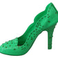 Dolce & Gabbana Enchanting Crystal Cinderella Pumps in Lush Green