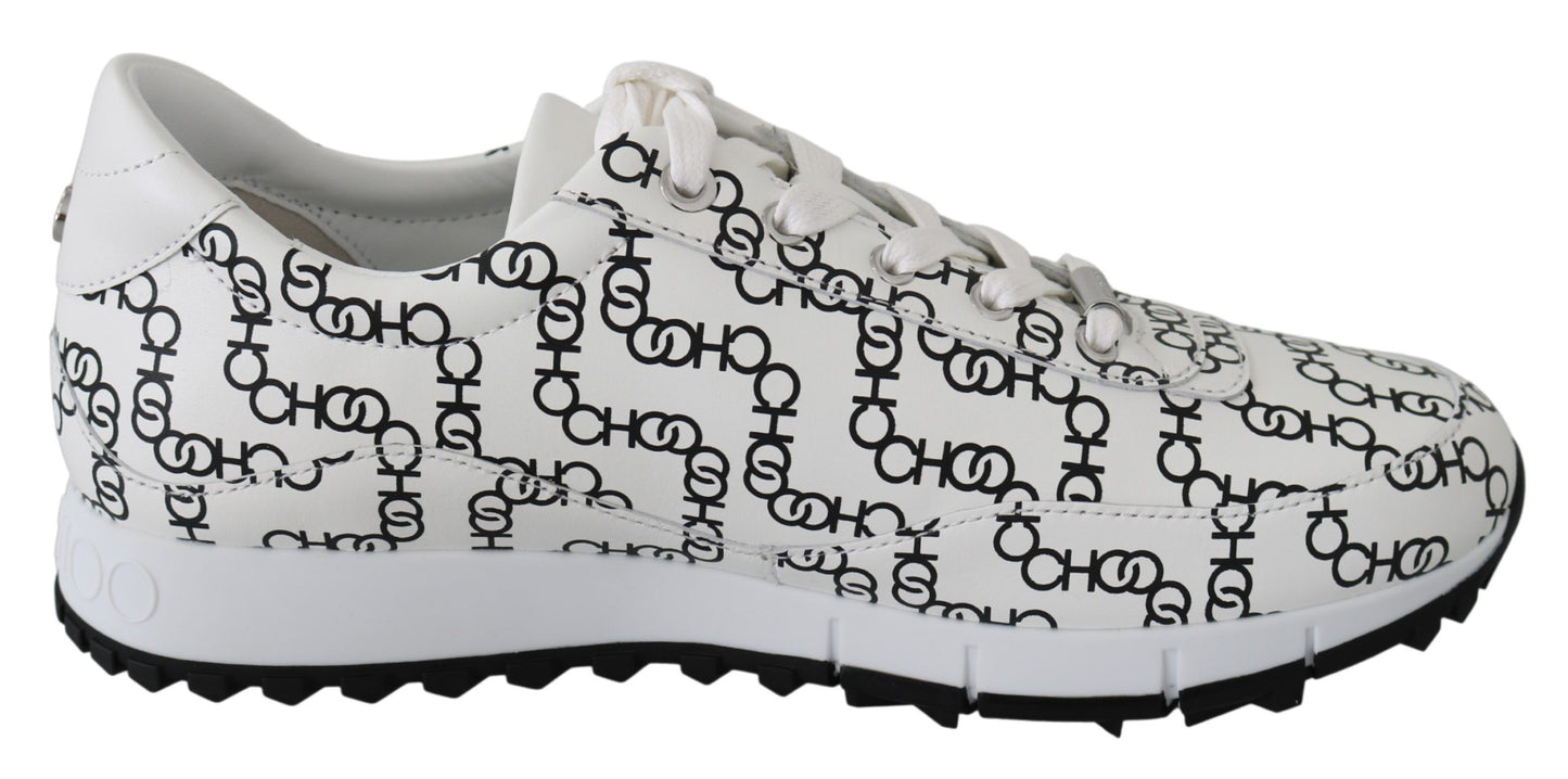 Elegant Monochrome Leather Sneakers - SEHABRANDS