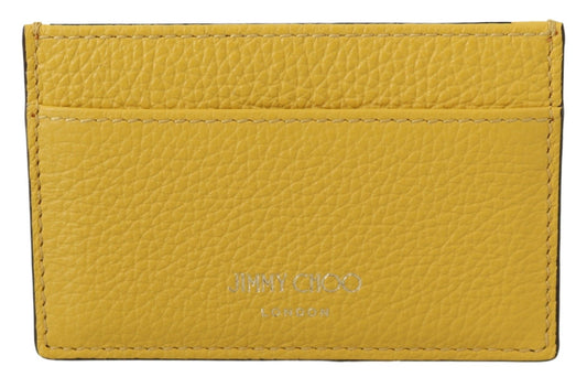 Sunshine Yellow Leather Card Holder - SEHABRANDS