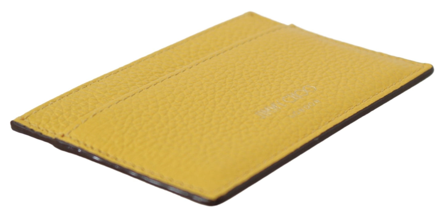 Sunshine Yellow Leather Card Holder - SEHABRANDS