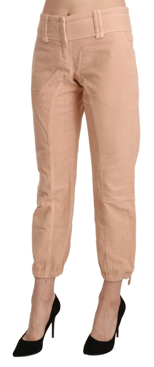 Chic Beige Cropped Cotton Pants - SEHABRANDS