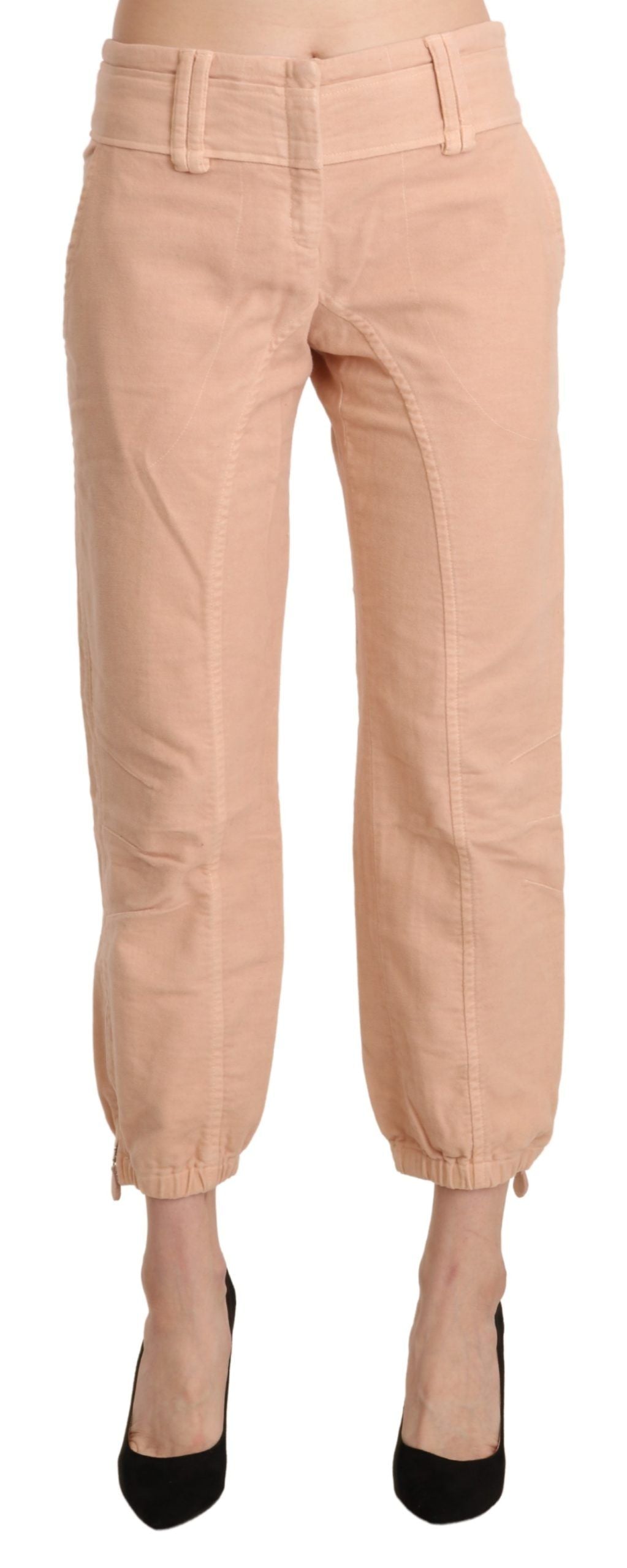 Chic Beige Cropped Cotton Pants - SEHABRANDS