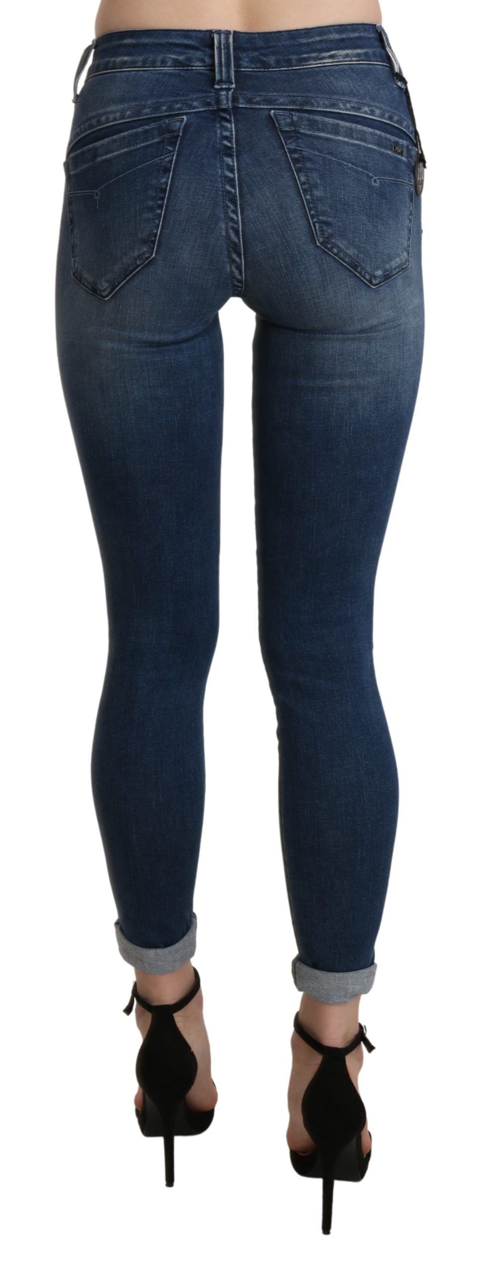 Chic Blue High Waist Cropped Jeans - SEHABRANDS