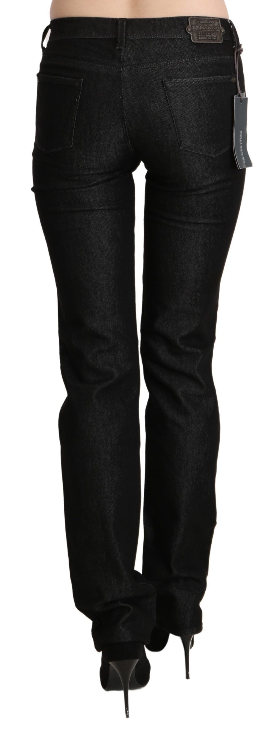 Chic Black Mid Waist Skinny Jeans - SEHABRANDS