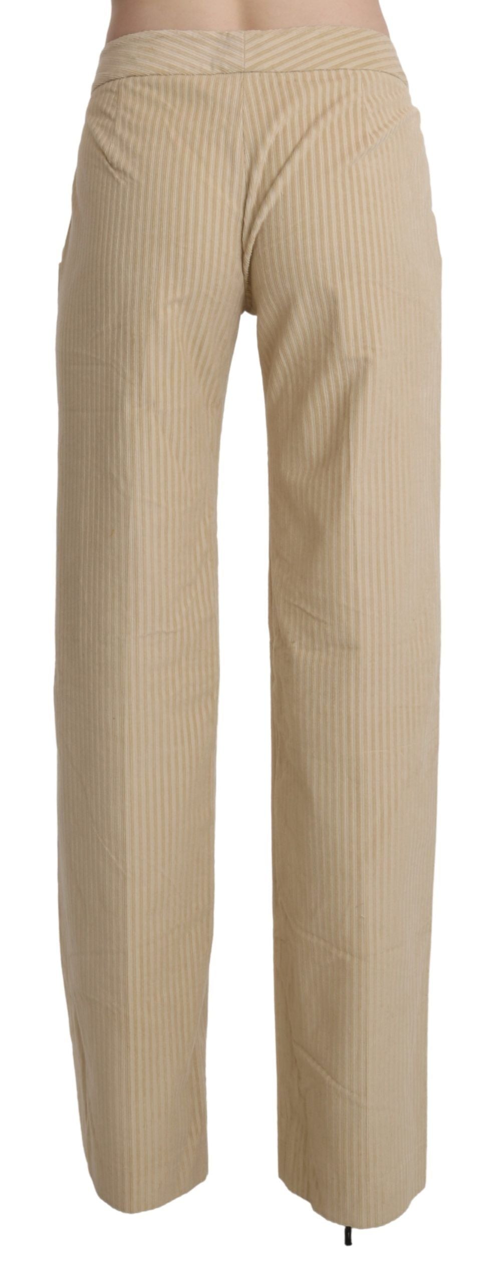 Chic Beige High-Waist Wide Leg Pants - SEHABRANDS