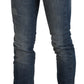 Chic Mid Waist Skinny Denim in Blue Washed - SEHABRANDS