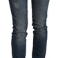 Chic Mid Waist Skinny Denim in Blue Washed - SEHABRANDS