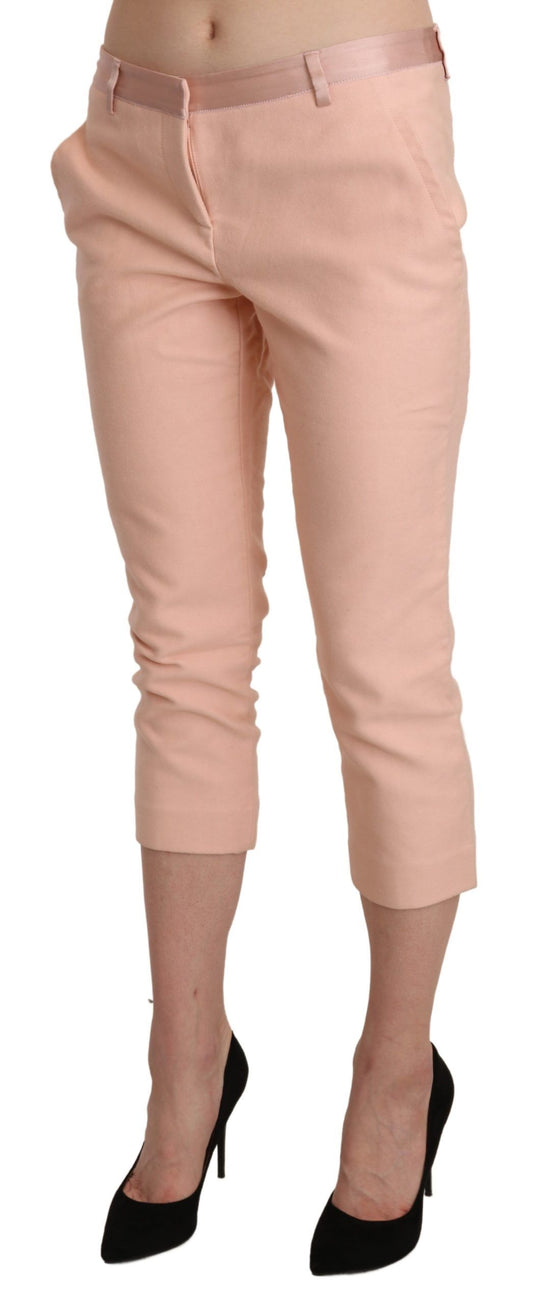 Chic Pink Skinny Capri Pants - SEHABRANDS