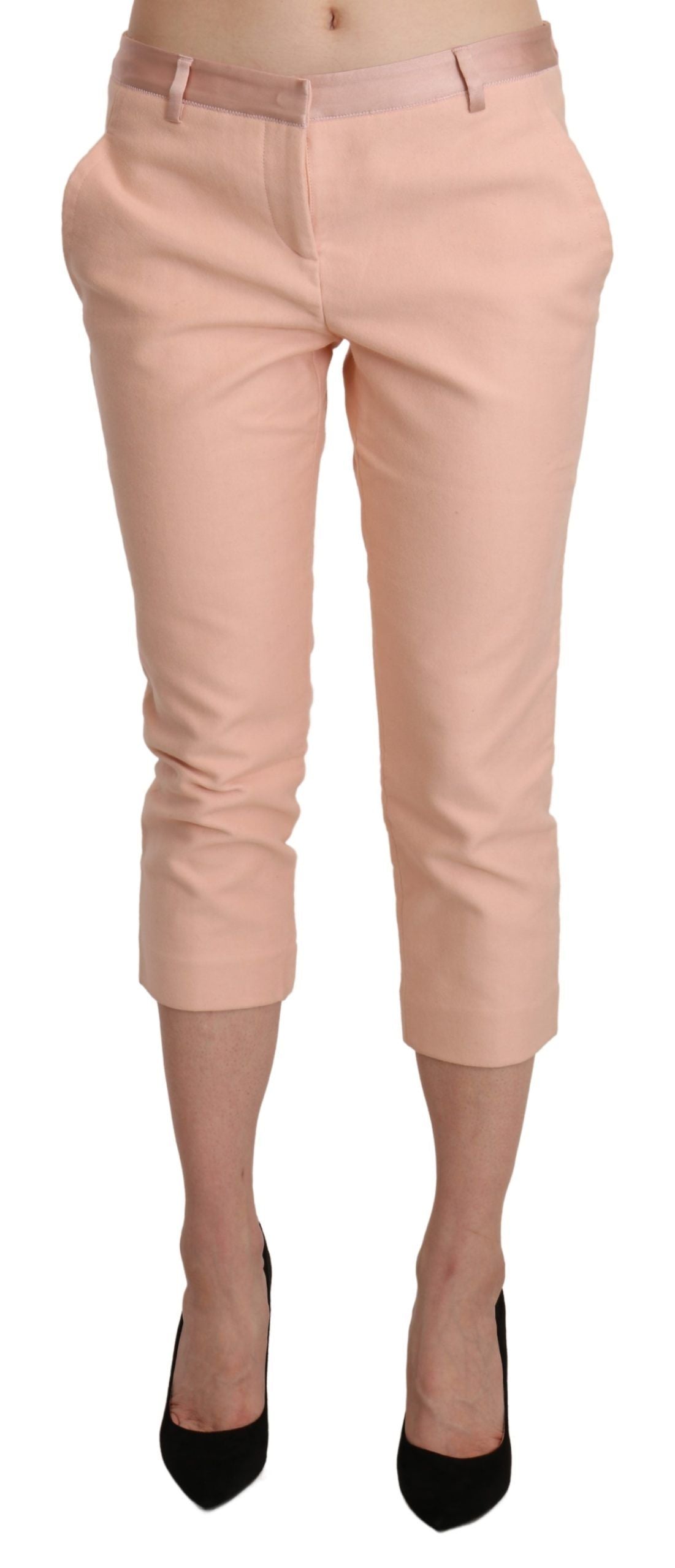 Chic Pink Skinny Capri Pants - SEHABRANDS