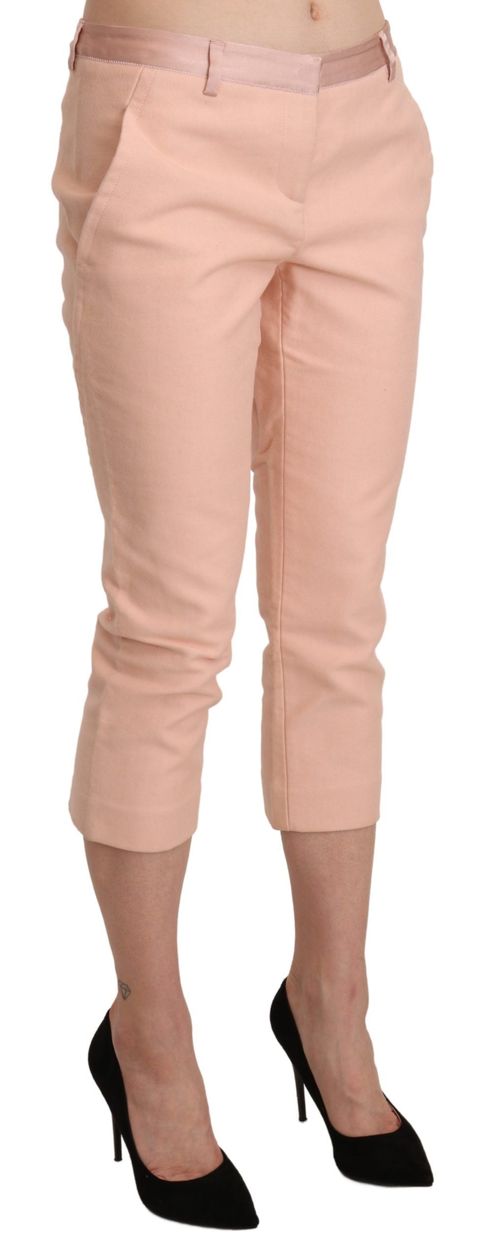 Chic Pink Skinny Capri Pants - SEHABRANDS