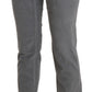 Chic Gray Mid Waist Cropped Trousers - SEHABRANDS