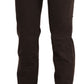 Chic Brown Mid Waist Skinny Trousers - SEHABRANDS