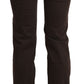 Chic Brown Mid Waist Skinny Trousers - SEHABRANDS