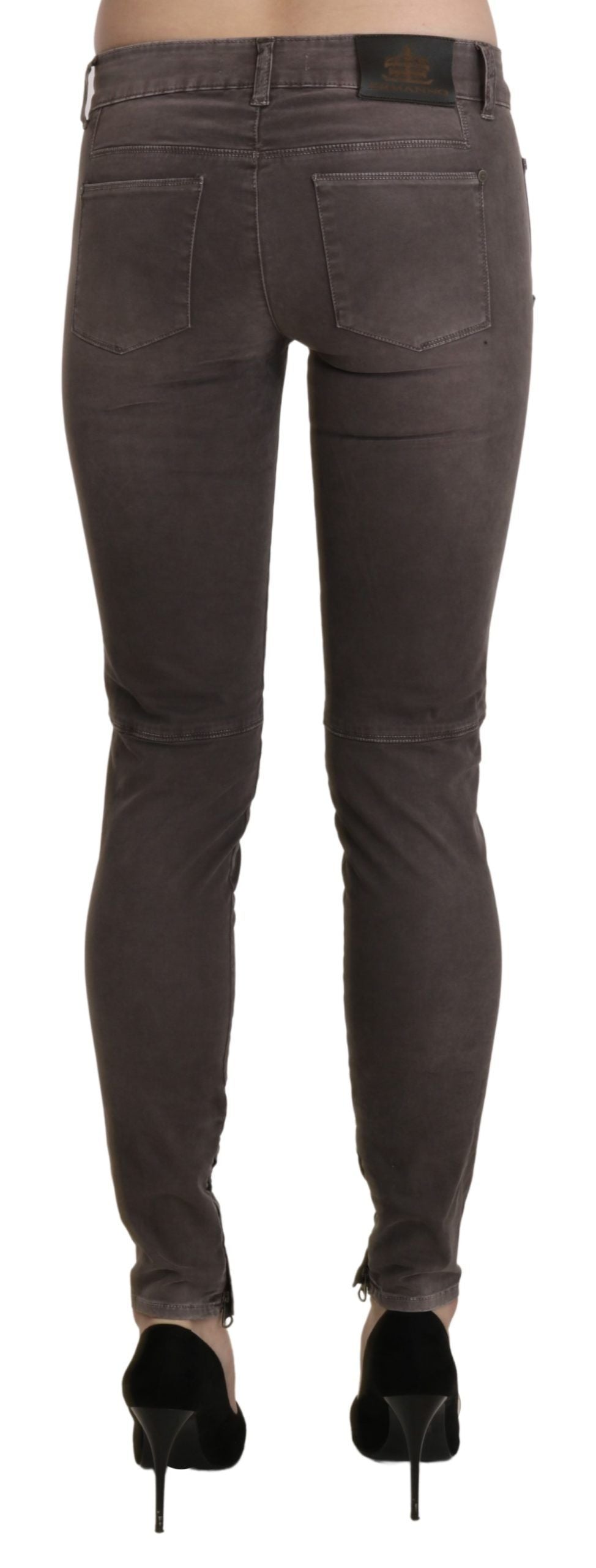 Chic Brown Low Waist Skinny Trousers - SEHABRANDS