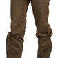 Chic Brown Mid Waist Straight Trousers - SEHABRANDS