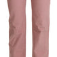 Chic Pink Mid Waist Straight Trousers - SEHABRANDS