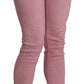 Chic Pink Mid Waist Skinny Jeans - SEHABRANDS